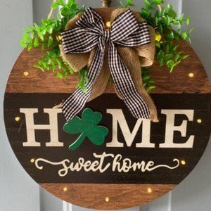 Interchangeable Welcome Sign for Front Door with 14 Changeable Icons, Farmhouse